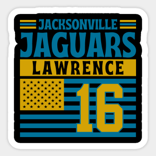 Jacksonville Jaguars Lawrence 16 American Flag Football Sticker